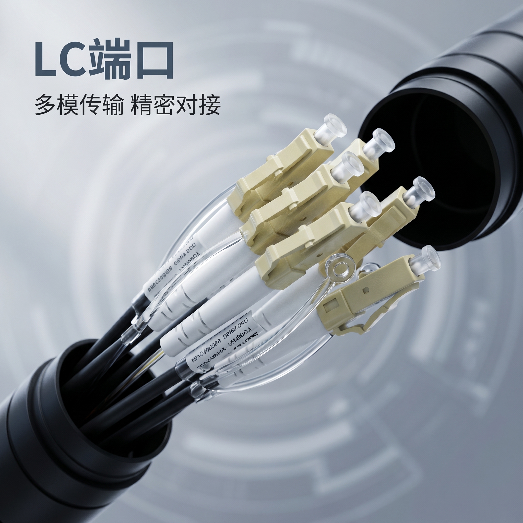 [主图-2] LC端口细节微距特写 [氛围风格] 科技精致质感… - 图片创意预览