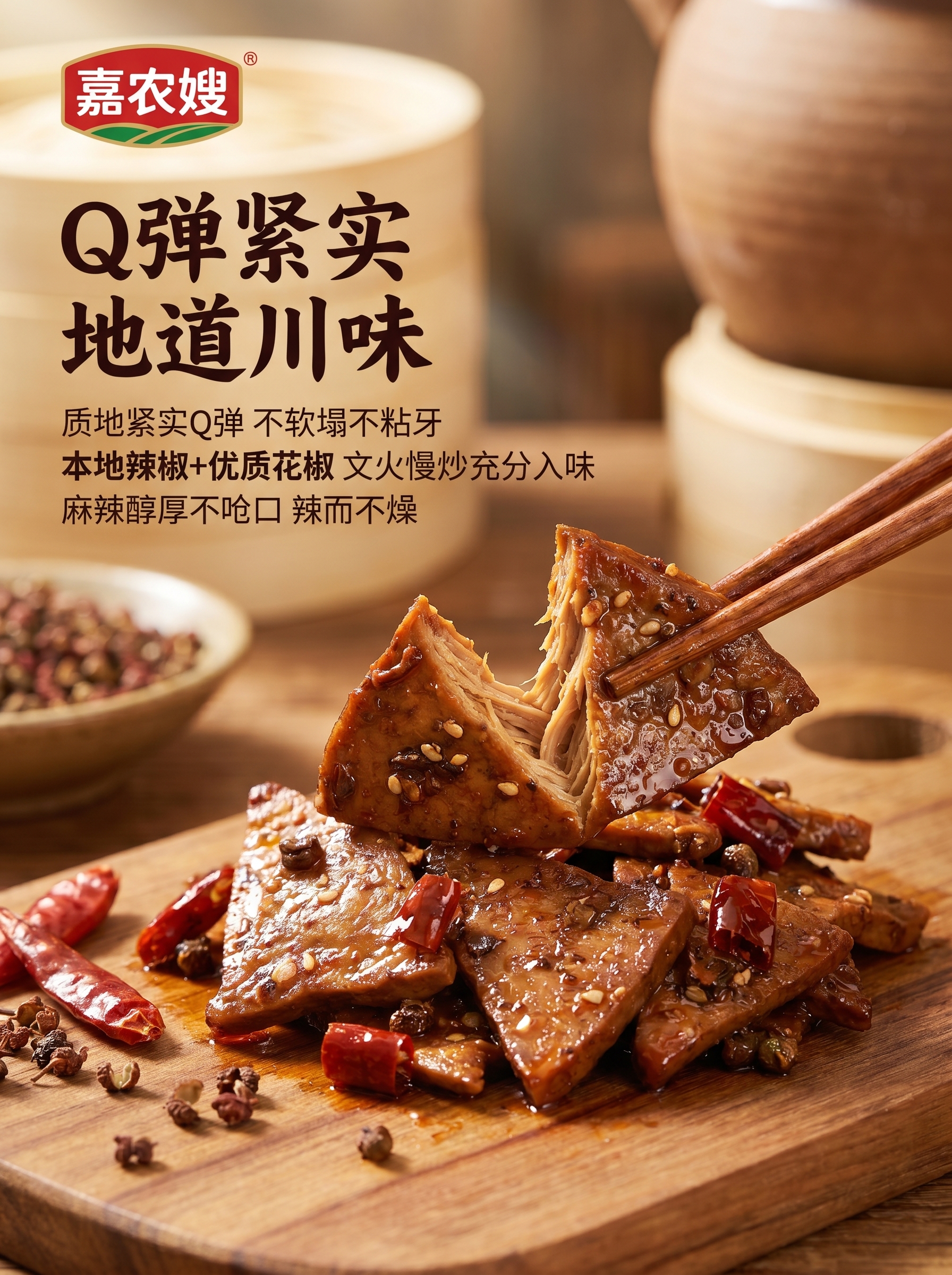 [主图-1] 核心口感风味展示，Q弹紧实超有嚼劲的麻辣豆腐干… - 图片创意预览